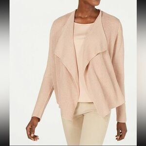 Women’s Eileen Fisher Organic Linen Blend Knit Draped  Front Cardigan Sweater S